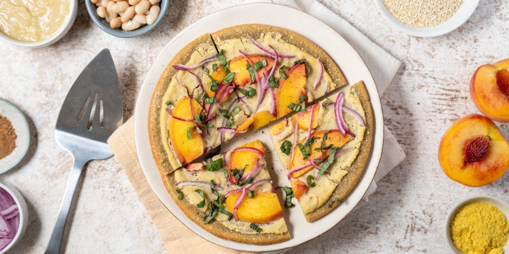 Peach Alfredo Pizza